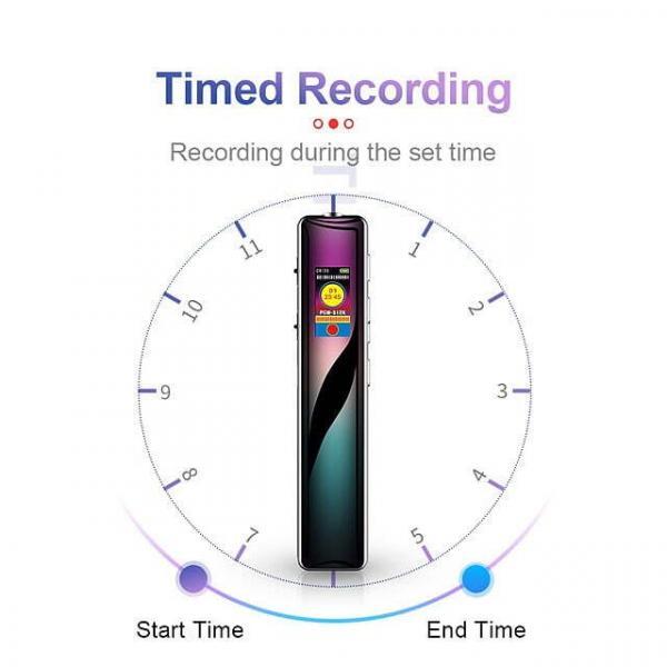 16GB 180 Hour Silver Voice Recorder MP3 with Screen