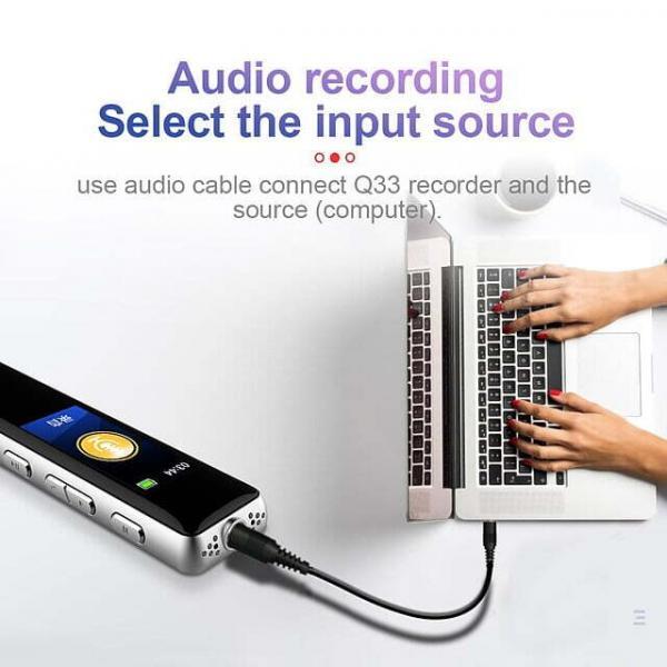 16GB 180 Hour Silver Voice Recorder MP3 with Screen