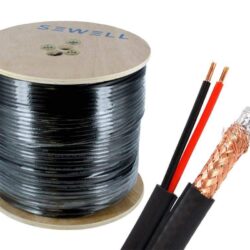 Premium Copper Braid Coax 100m Roll RG59 with Power