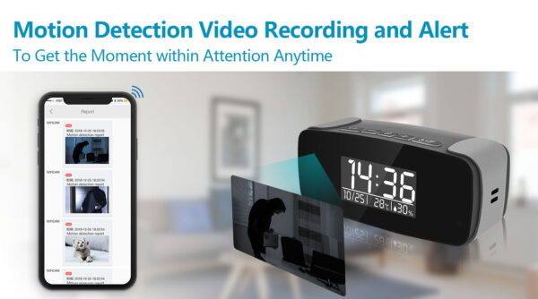 Tiny HD WIFI Concealed Spy Clock Hidden Camera with Remote View