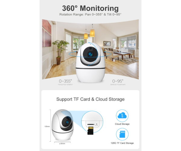 5MP WIFI Pan Tilt Smart Indoor Security Camera