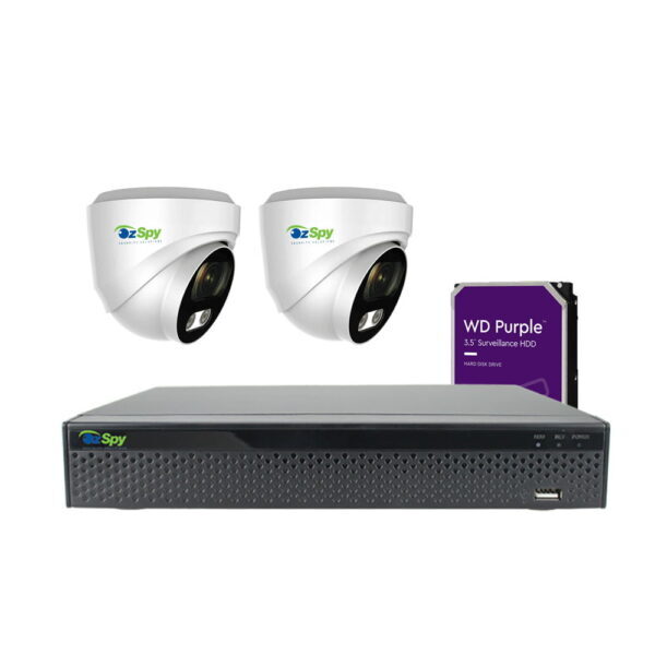 Modern 8MP 4k Indoor Outdoor 2 Cam DIY CCTV Security Camera Kit