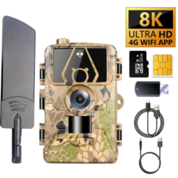 8K 4G Trail Cam 15M IR 2 Inch Screen