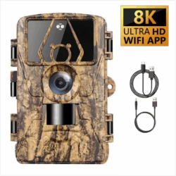 8K WIFI Trail Cam 15M IR 2 Inch Screen