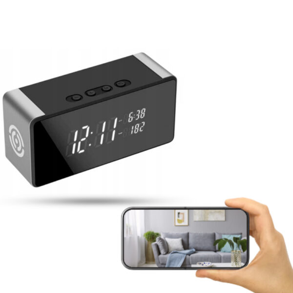 WIFI Alarm Clock Camera with Temperature 1080P - Image 2
