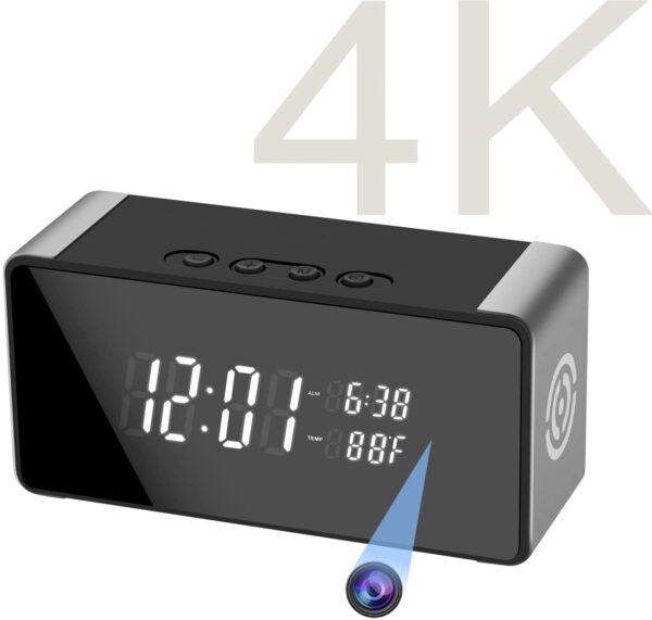 WIFI Alarm Clock Camera with Temperature 1080P