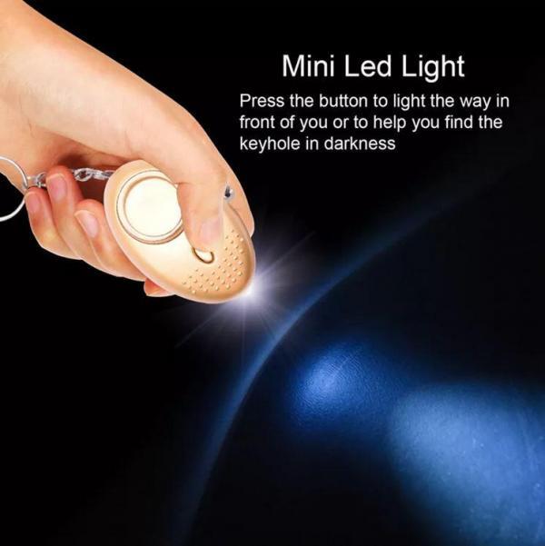130db Mini Personal Alarm with LED Torch