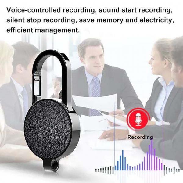 Round Keychain Clip Voice Recorder